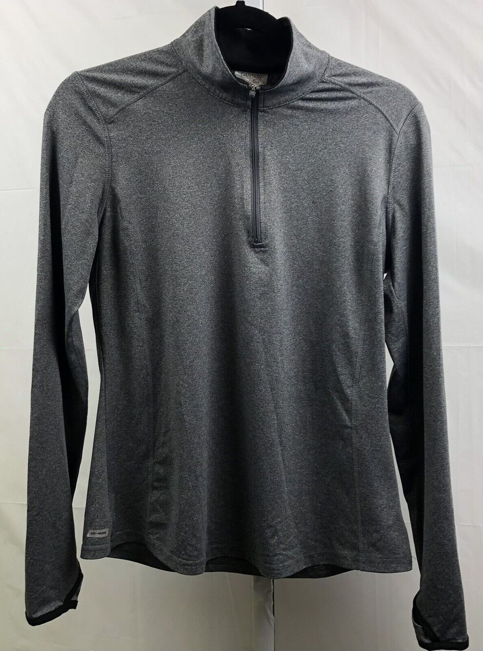 Danskin Now Jacket Women S Gray 1/4 Zip Top Thumb Holes Stretch Activewear Mock